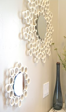 Make this mirror with only PVC pipe and a glue gun!—so long as you disguise th