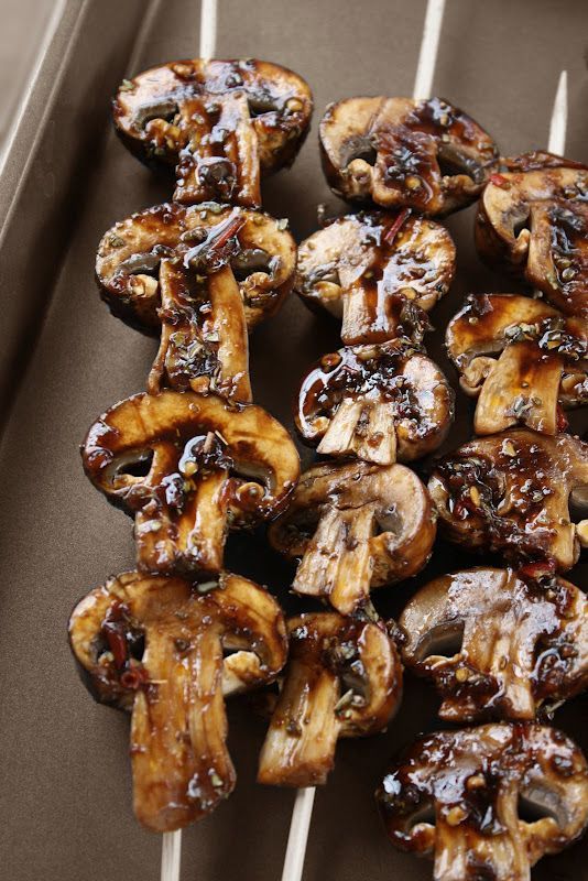Marinated grilled mushrooms