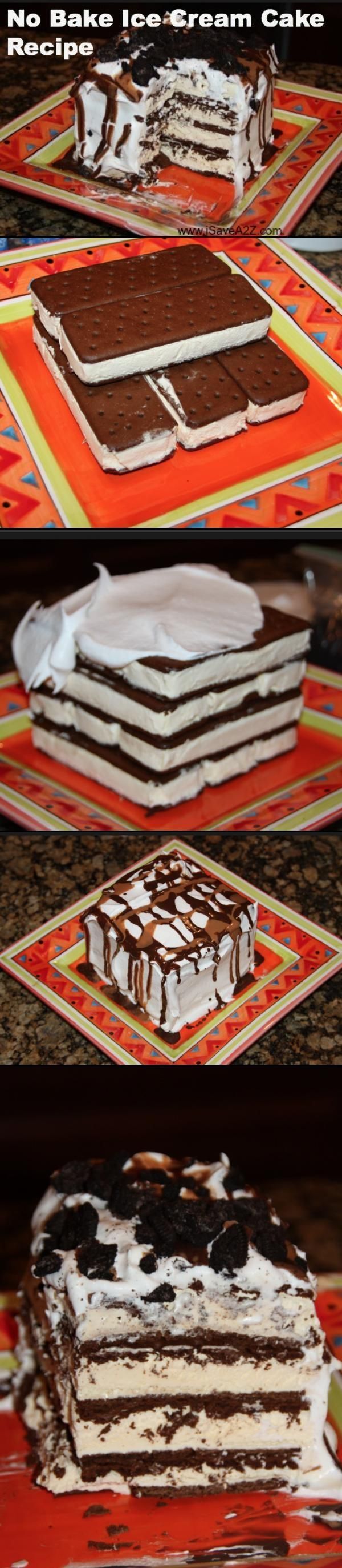 NO BAKING REQD!! Ice Cream Sandwich cake that is to die for!!!