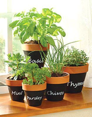 Oooh… Stack the pots, but use chalkboard paint to label them! Not super functi