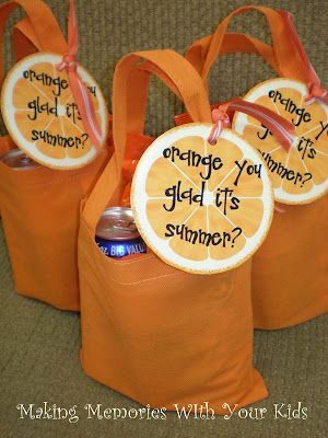 Orange You Glad It's Summer – an orange bag with orange soda, cheetos, reese