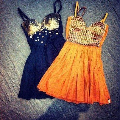 Orange and Black summer skirt fashion for ladies