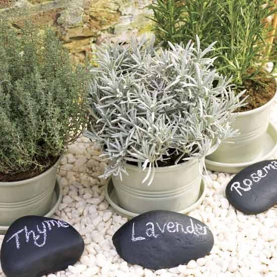 Paint pebble plant markers #diy