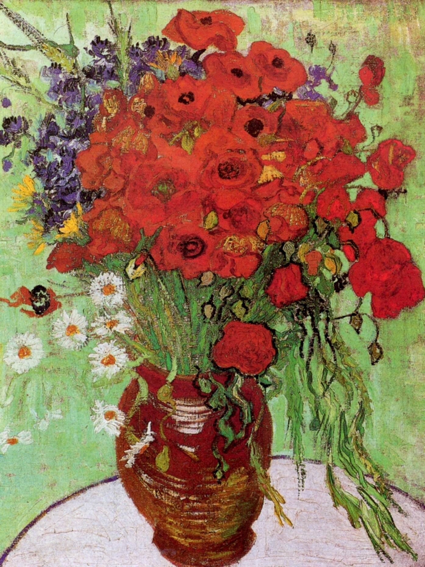 Red Poppies and Daisies – Vincent van Gogh. I'm wondering why you mainly see