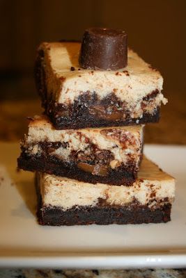 Rolo Cheesecake Bars…I'm thinking these layered with whipped cream, browni