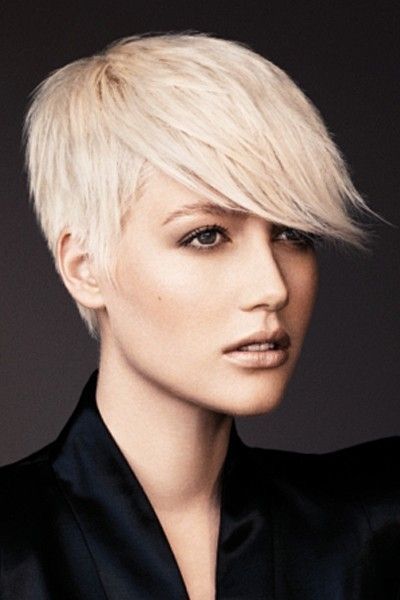 Short Blond Pixie with an Edgy Fringe