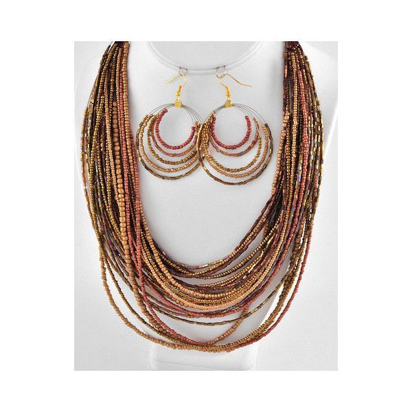 Sian Stone Necklace Set ❤ liked on Polyvore