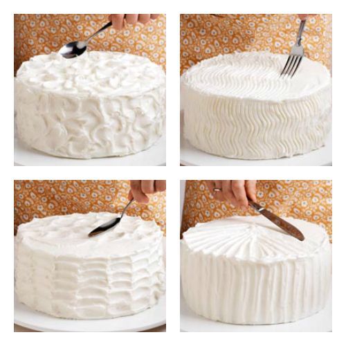 Simple ways to decorate a cake – peaks, zigzags, waves, and stripes!