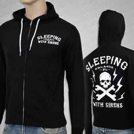 Sleeping With Sirens Skull Black Hoodie Zip