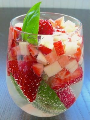 Strawberry Basil and Apple sparkling H2O     Refreshing!