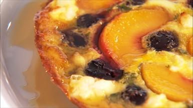 Sunday Brunch! Frittata with Peaches and Cherries