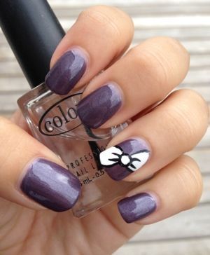 Super Cute Bow Manicure Tutorial. Would do pink background or lighter color.