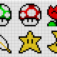 Super mario pattern for cross stitch, knitting or hama beads