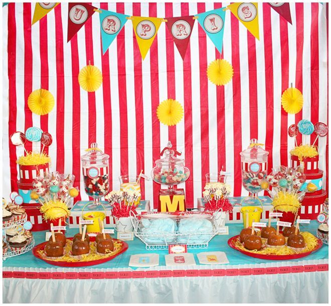 Table set up ideas for a carnival party.. great idea this will be my kids birthd