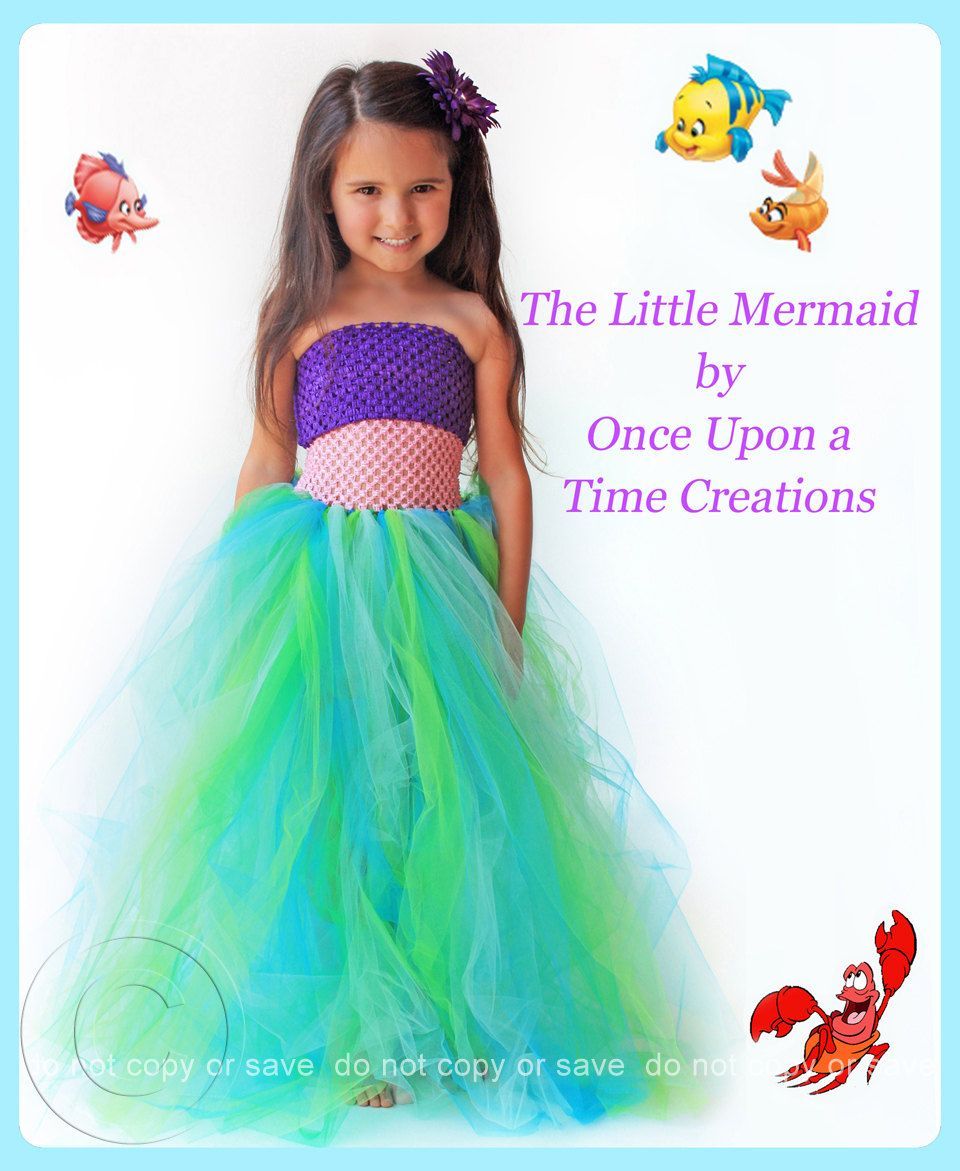 The Little Mermaid Inspired Princess Tutu Dress – Birthday Outfit, Photo Prop, H