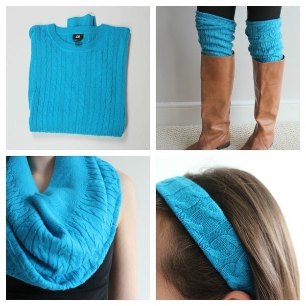 Turn One Old Sweater Into Three New Accessories