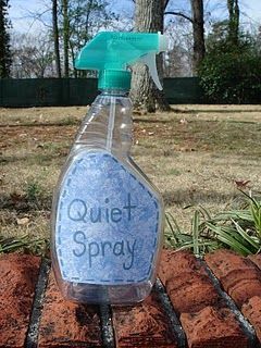 "Very cool teacher ideas on this site. Quiet spray has nothing in the bottl