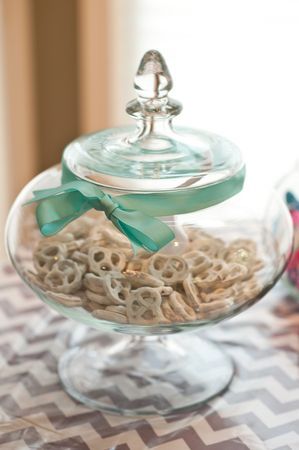 Yogurt covered pretzels from a cupcake themed 1st birthday {Photo by Peach Bloss