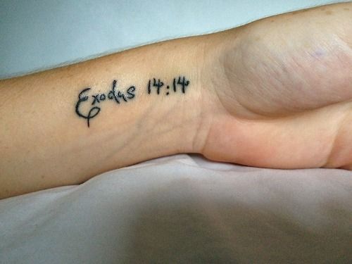bible verse tattoo – not a fan of the font, but the placement?
