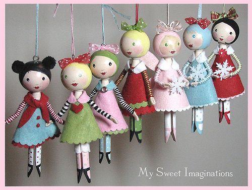 Clothes pin doll ornaments