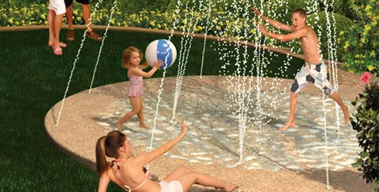13. Opt for a splash pad instead of a pool. -   32 Cheap And Easy Backyard Ideas