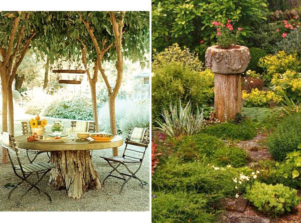 22. Repurpose your tree stumps. -   32 Cheap And Easy Backyard Ideas
