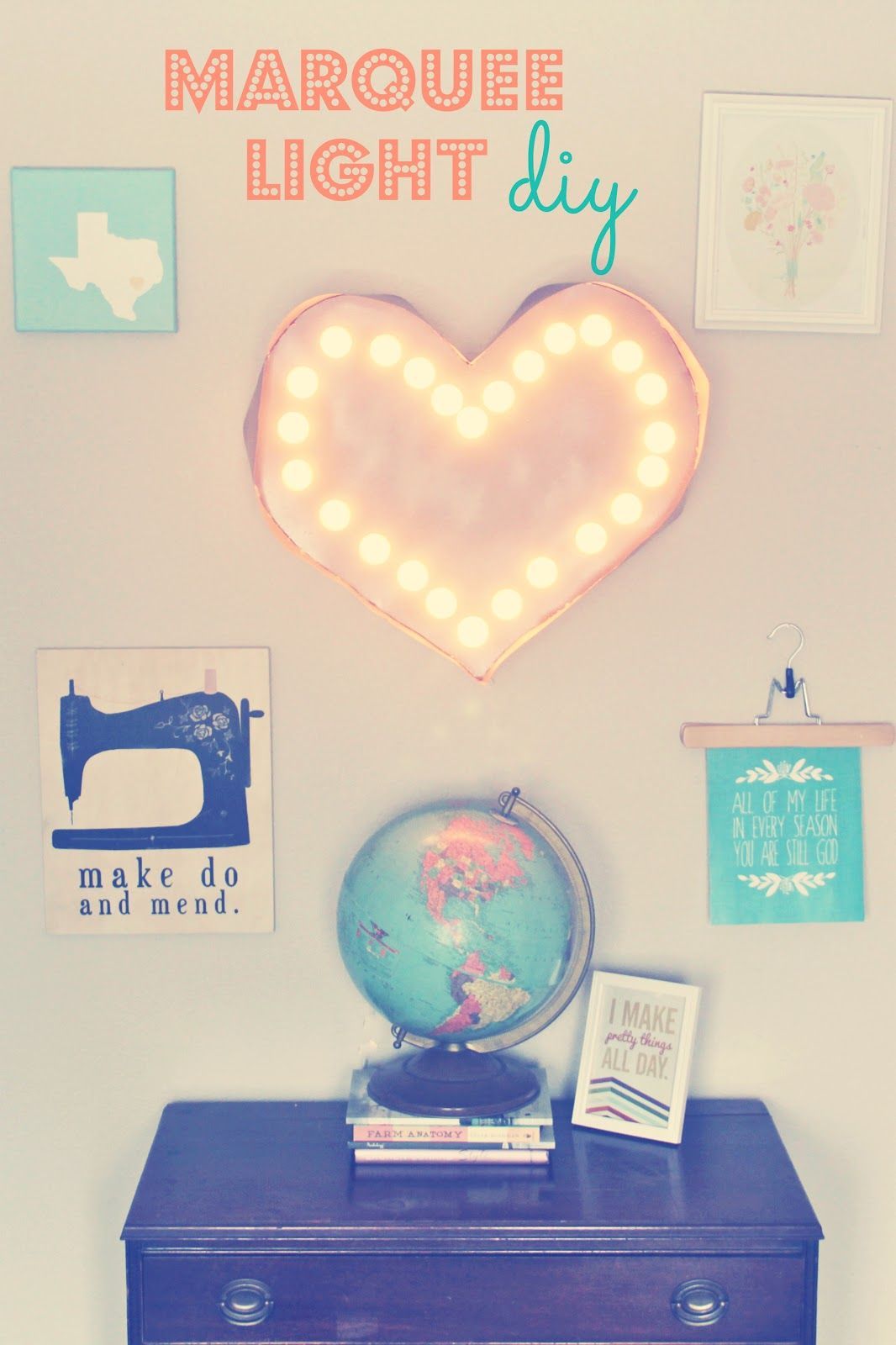 oh, sweet joy!: ((handmade monday)) DIY Heart Marquee Light