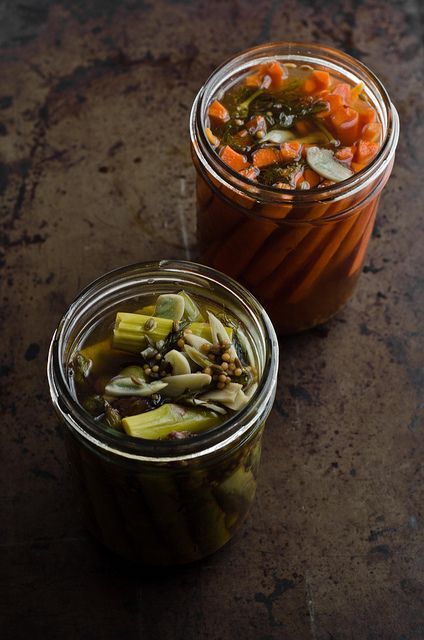 quick asparagus and carrot vinegar pickles by art and lemons, via Flickr