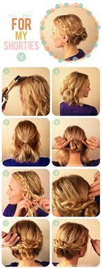 short hair bun– done variations of this, it is really quick and easy. Great for