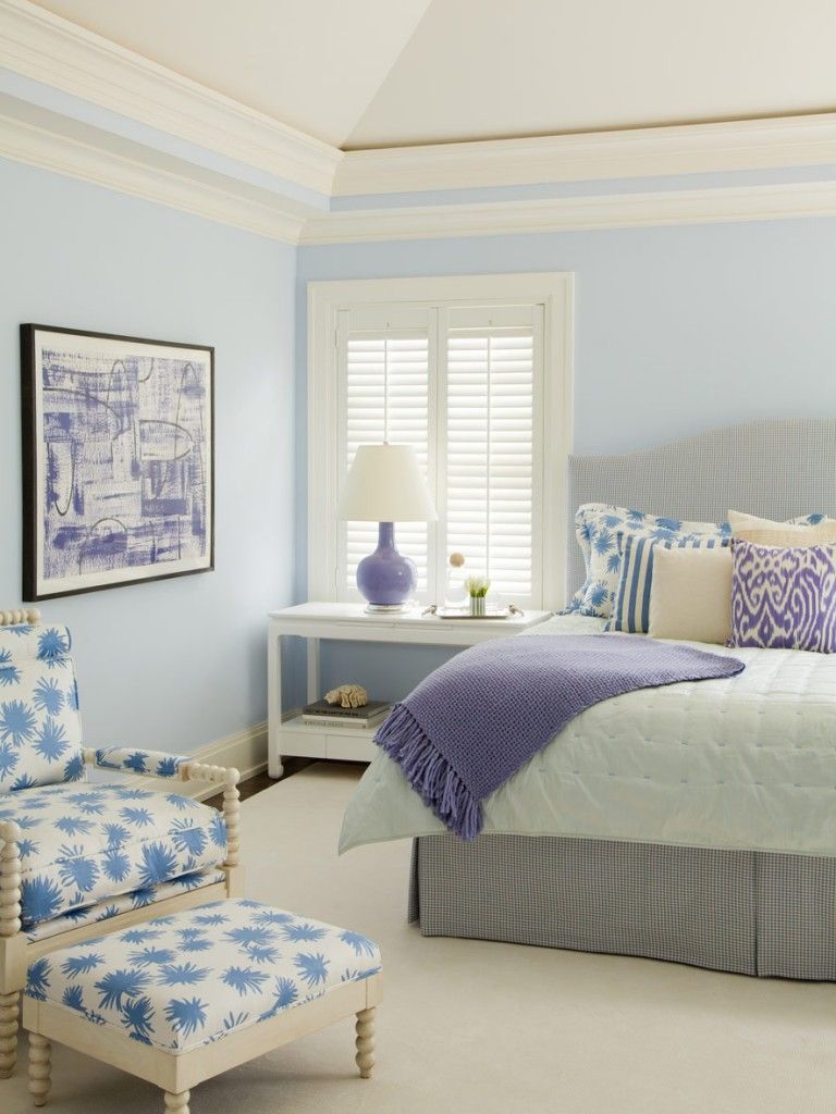 soft blue and lavender bedroom by Amanda Nisbet