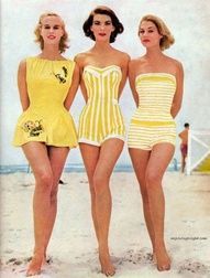 vintage swimsuits in summer yellow