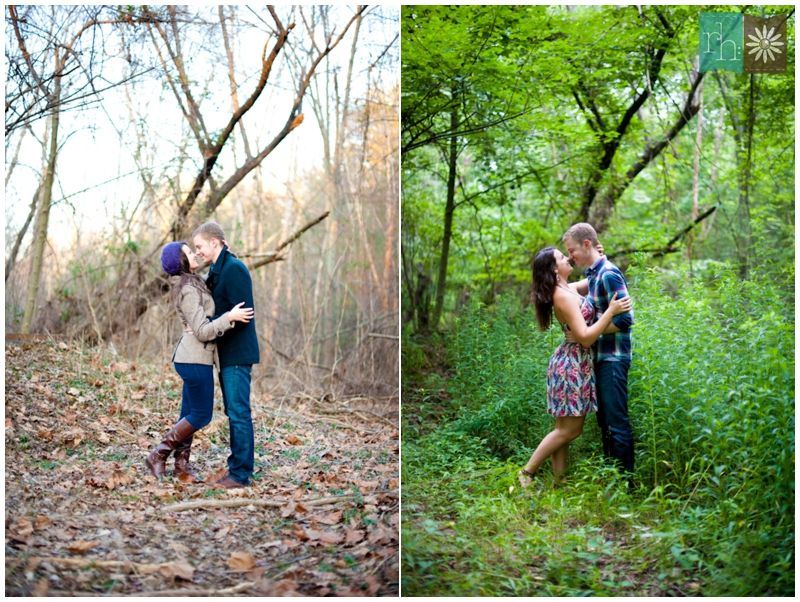 "Newly wed tradition: take a picture in the same spot for all four season, f