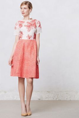 Anthropologie Embroidered Halcyon Dress | What to Wear to a Wedding Cocktail Dre
