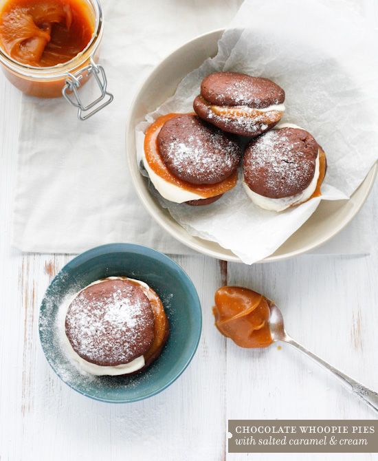 Chocolate Whoopie Pies with Salted Caramel