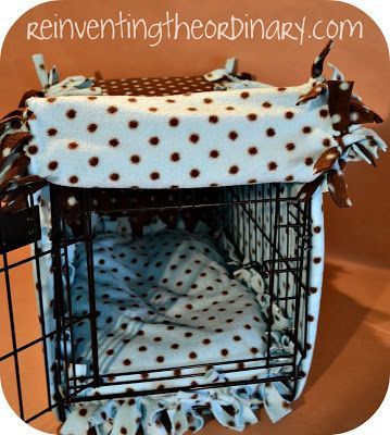 DIY No Sew Dog Crate Cover.  Maybe when I get another dog that won't actuall
