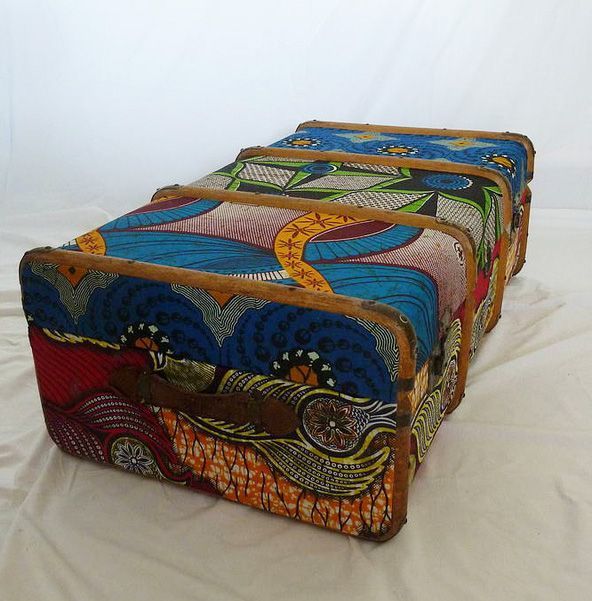 DIYable: fabric covered old suitcases