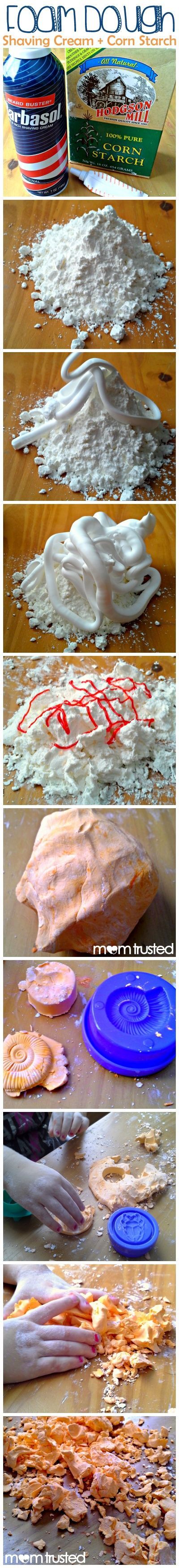 Foam Dough- super easy to make, and such a FUN texture!