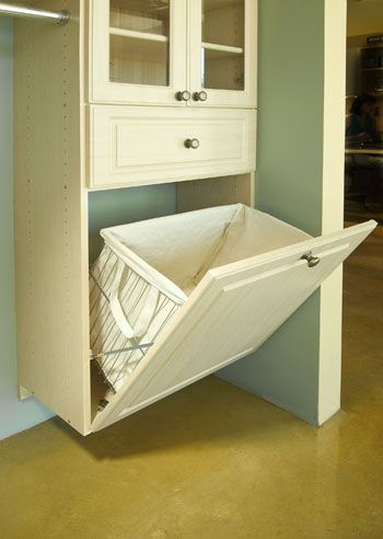 Hidden laundry hamper-every closet should have one.