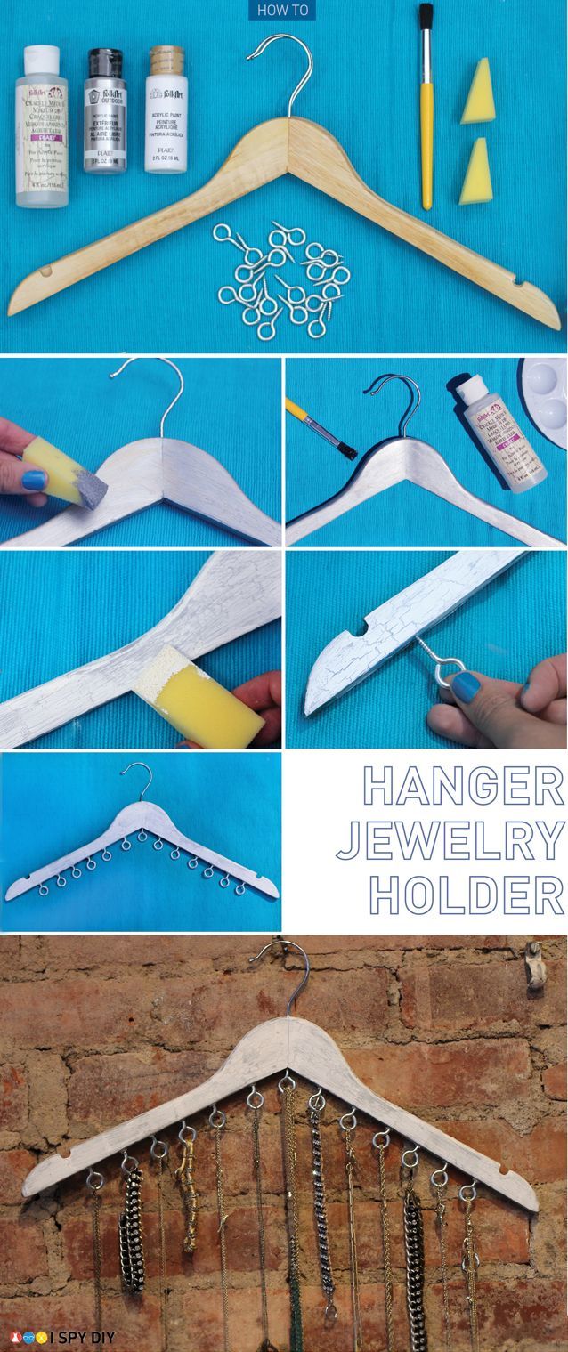 I Spy DIY: [DIY Collaboration] Hanger Jewelry Holder…good thing I have this bo