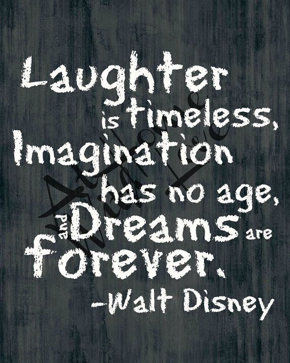 Laughter is timeless Walt Disney quote  by AtHomeWithLove on Etsy