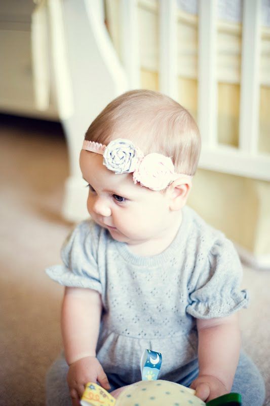 Made two sweet little headbands for my niece using only the material from an old
