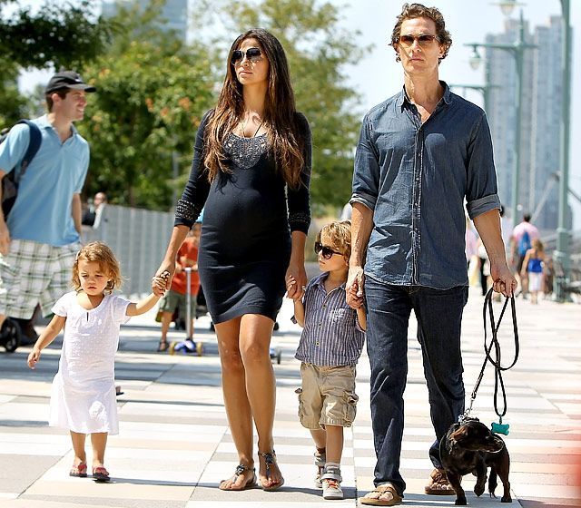 Matthew McConaughey with wife Camila, daughter Vida, and son Levi