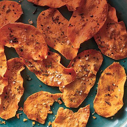Microwaveable sweet potato chips