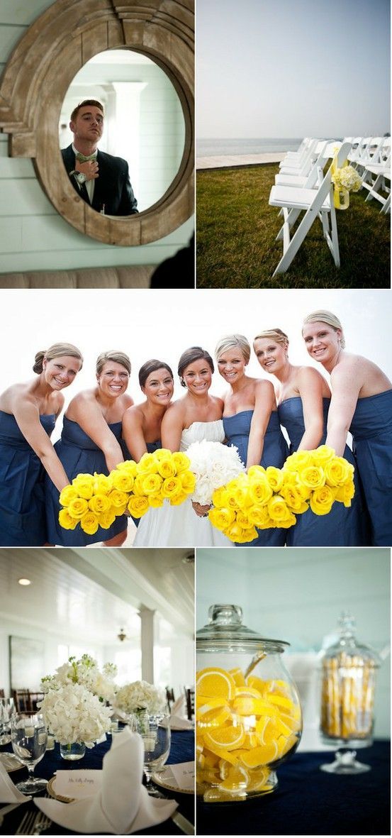 Navy Blue Wedding Color Palettes .. pinned cause of the bridesmaid and Bride bou