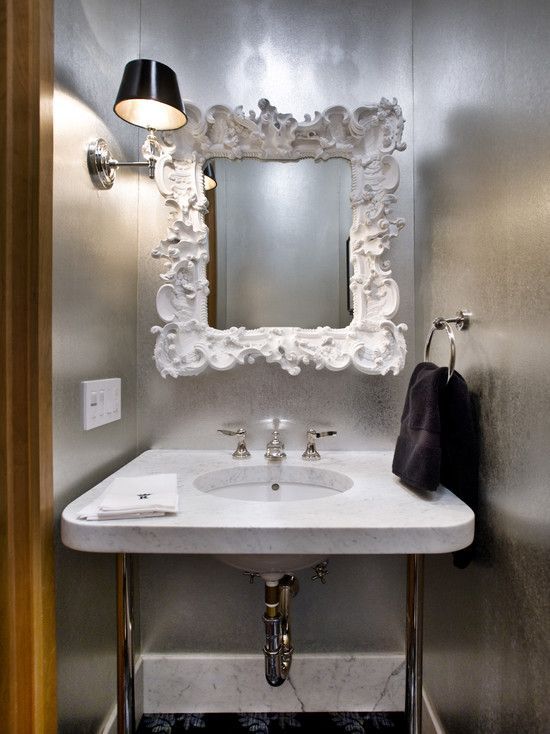 Powder Room Design, Pictures, Remodel, Decor and Ideas – page 30  i find the mir