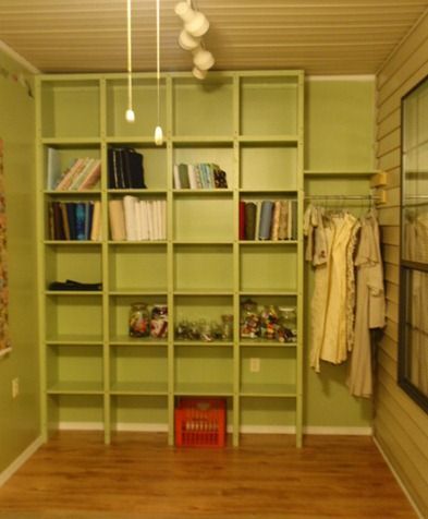 Sewing Room Wall Shelves