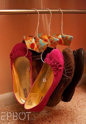 Shoe storage for light weight shoes and flip flops. Super cute idea. super idea.