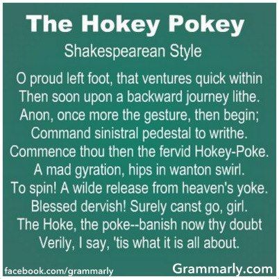 The Hokey Pokey Shakespearean Style