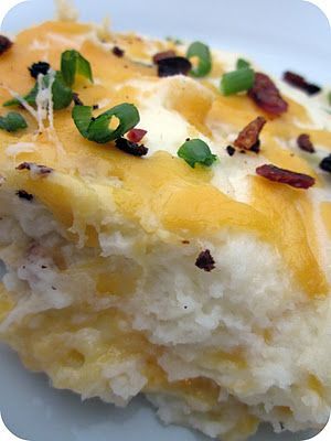 Twice Baked Potato Casserole- tastes just like Twice Baked Potatoes, but so much