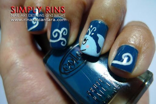 You'll have a whale of a time doing this pedicure idea!